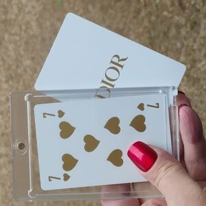 Dior 7 hearts Gold holographic collectors playing card magnetic case